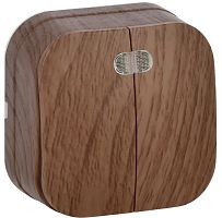 Выключатель с подсветкой накладной IEK Glory ВС20-2-1-ХД 2-кл. дуб картинка